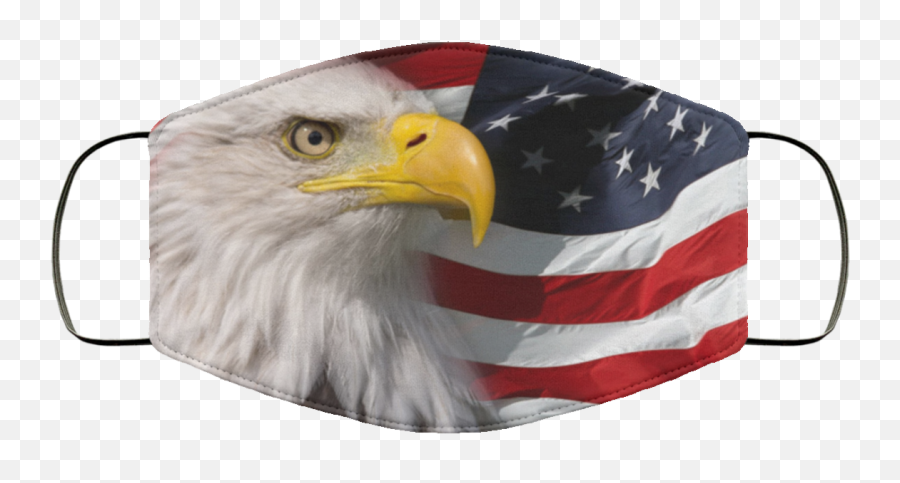 North American Bald Eagle Flag Face Mask Allblueteescom Emoji,American Flag Eagle Png