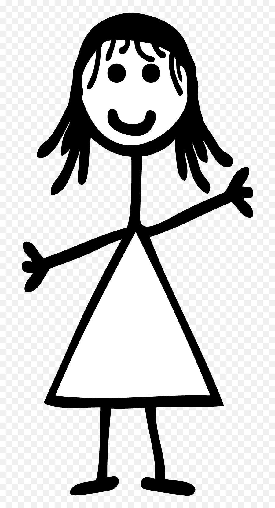 Girl Stick Figure Transparent Png Image - Stick Woman Drawing Png Emoji,Stick Figure Png