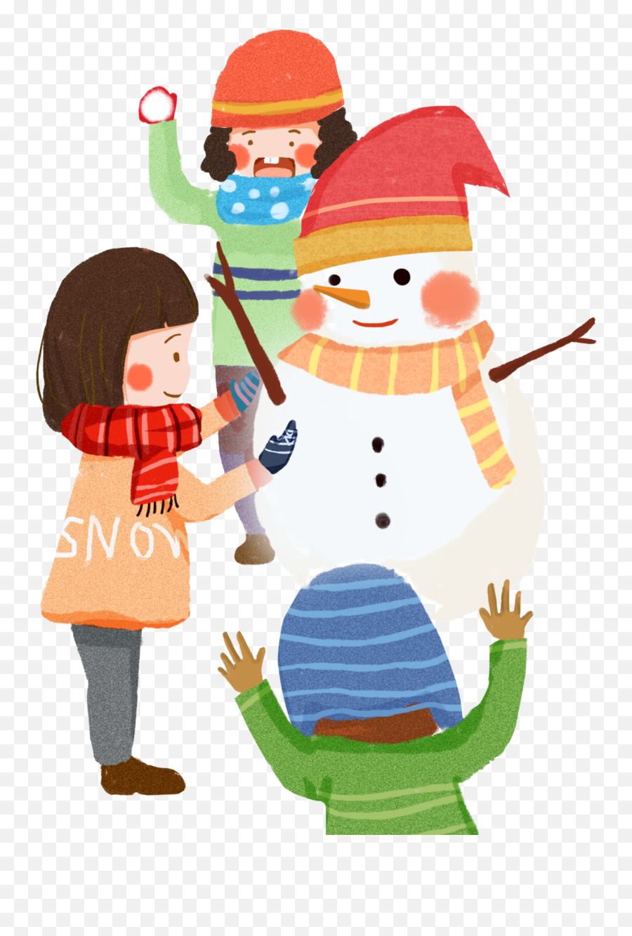 Fresh Colored Cartoon Mother Png And Psd - Cartoon Clipart Hacer Un Muñeco De Nieve Animado Emoji,Winter Scene Clipart