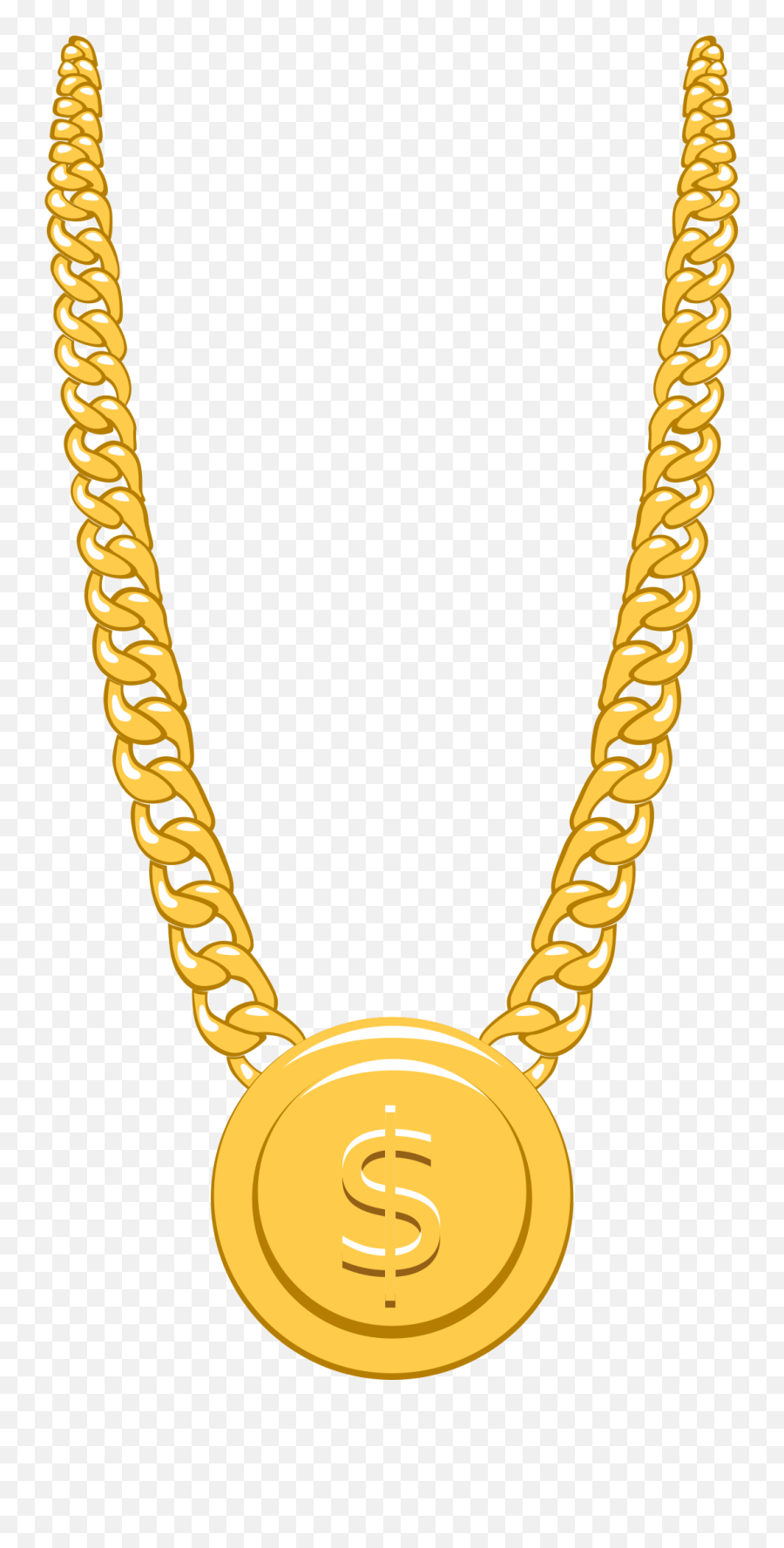 Pendant Sticker - Gold Chain Png Emoji,Chain Png