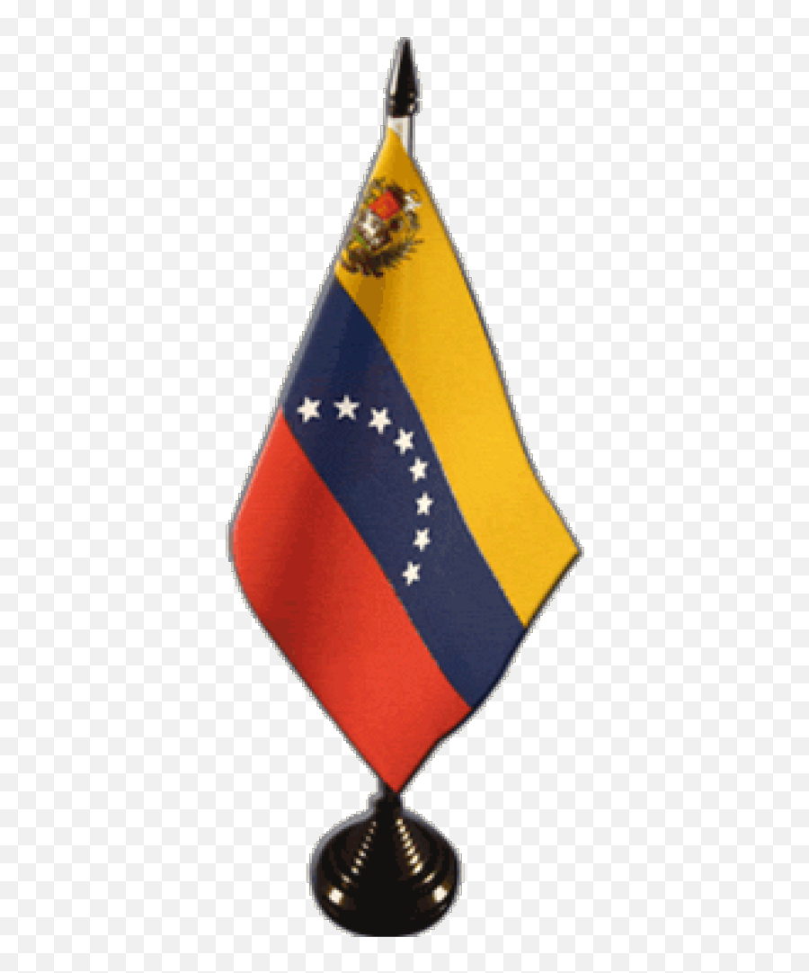 Coat Of Arms Table Flag - Flagpole Emoji,Venezuela Flag Png