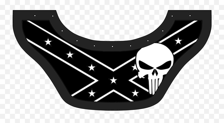 Rebel Punisher Black - Rebel Flags Emoji,Punisher Skull Clipart