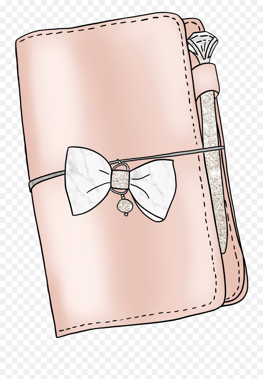 Planner Planner Girl Illustration Planner Art Free - Clip Art Pink Wallet Emoji,Planner Png
