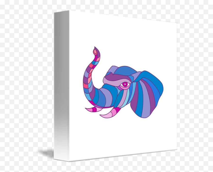 Elephant Head Side Low Polygon Emoji,Elephant Head Png