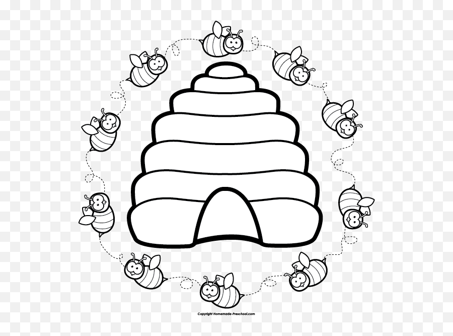 Free Bee Clipart - Bee Hive Coloring Emoji,Bumblebee Clipart