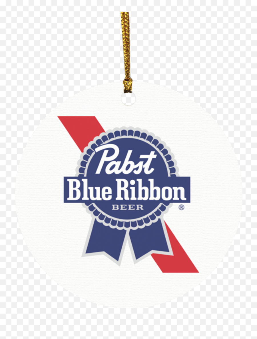 Pabst Blue Ribbon Christmas Circle Ornament - Qfinder Pabst Blue Ribbon Logo Emoji,Pabst Blue Ribbon Logo