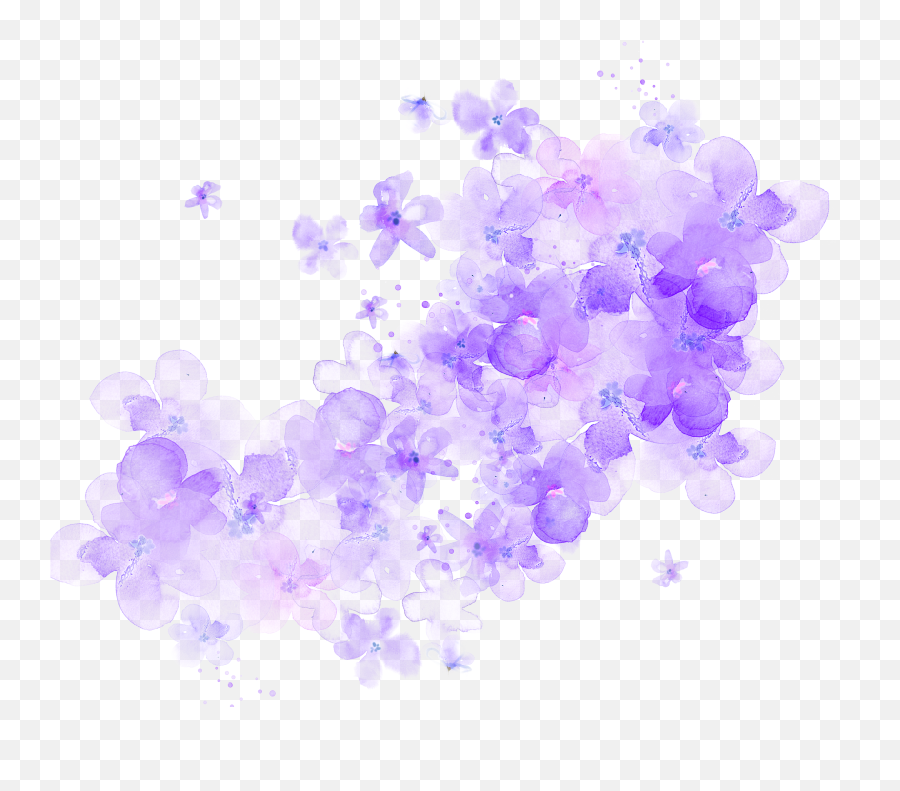 Ftestickers Watercolor Flowers Sticker - Watercolor Purple Flower Transparent Background Emoji,Watercolor Flowers Transparent Background
