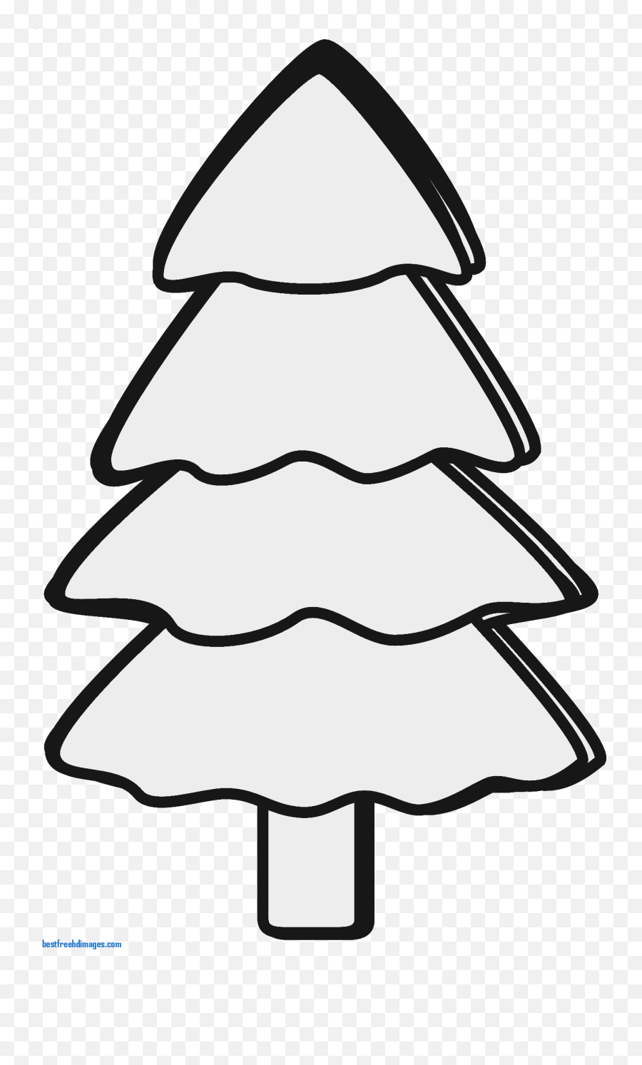 Christmas Tree Line Art Free Clip Art - Black And White Christmas Tree Simple Clipart Emoji,Christmas Trees Clipart