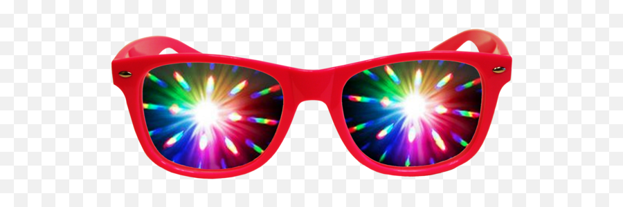 Plastic Diffraction Glasses 3d Rainbow Glasses Fireworks - Transparent Rainbow Glasses Png Emoji,Lens Flare Png Red