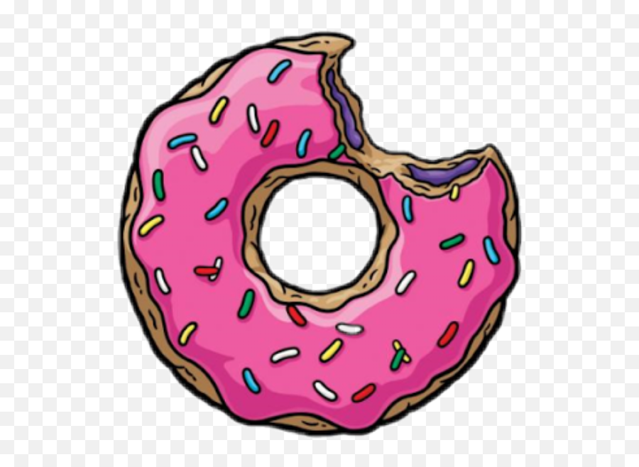 Transparent Doughnut - Simpsons Donut Png 573x577 Png Donut Sticker Png Emoji,Donut Transparent