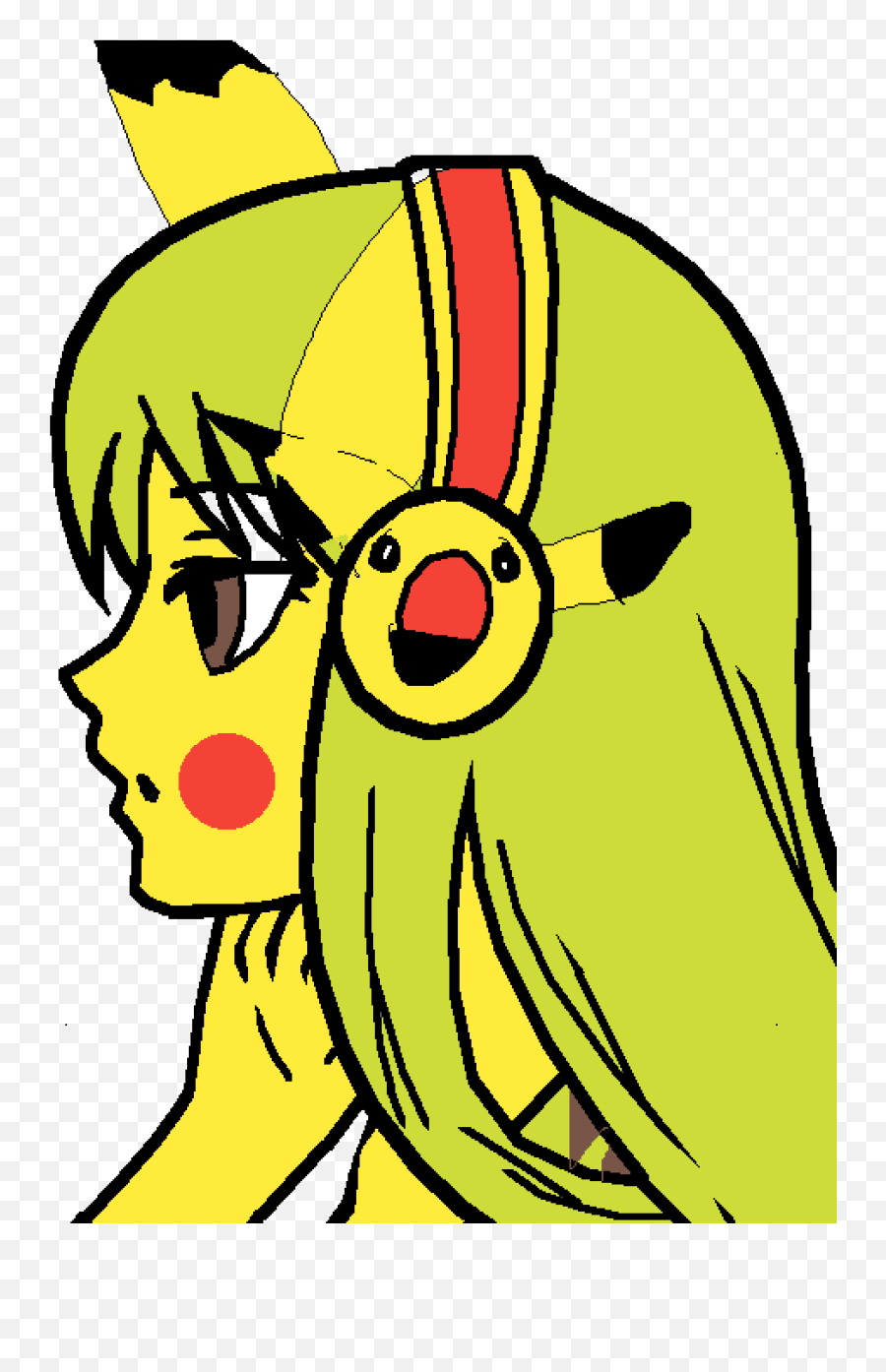 Anime Girl Easy Draw Transparent Png - Drawings Easy Transparent Png Emoji,Pichu Png