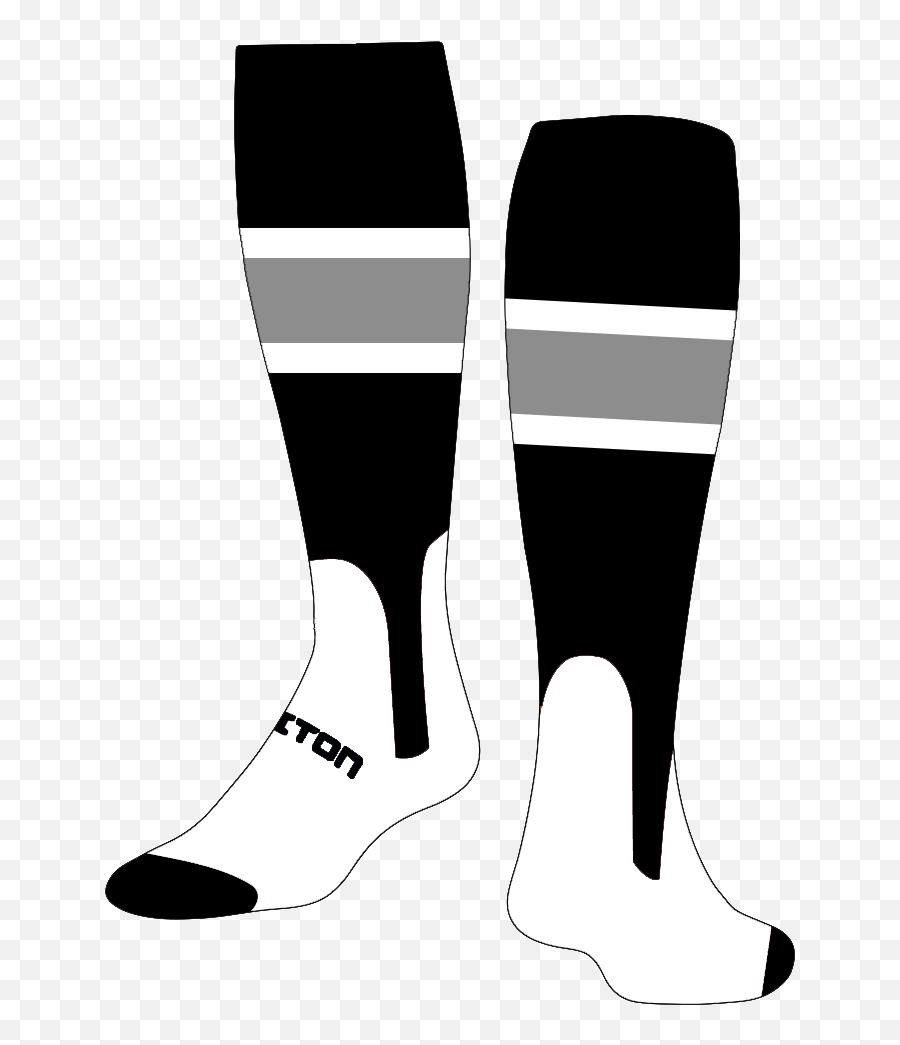 Baseball Clipart Sock - Black White And Grey Stirrup Socks Black Baseball Black And White Stirrups Emoji,Baseball Clipart