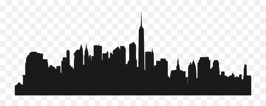 Cities Skylines New York City Wall Decal Clip Art - Brooklyn Skyline Silhouette Png Emoji,City Clipart