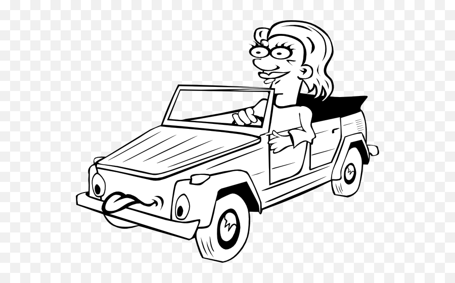 Library Of Girl Driving Jeep With Dog Clipart Freeuse - Driving Outline Emoji,Jeep Clipart