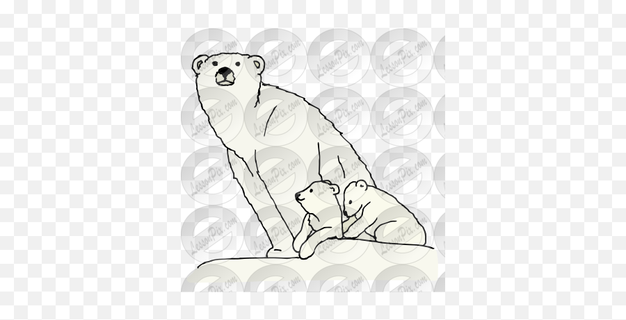 Polar Bear And Cub Picture For Classroom Therapy Use Emoji,Mama Bear Clipart