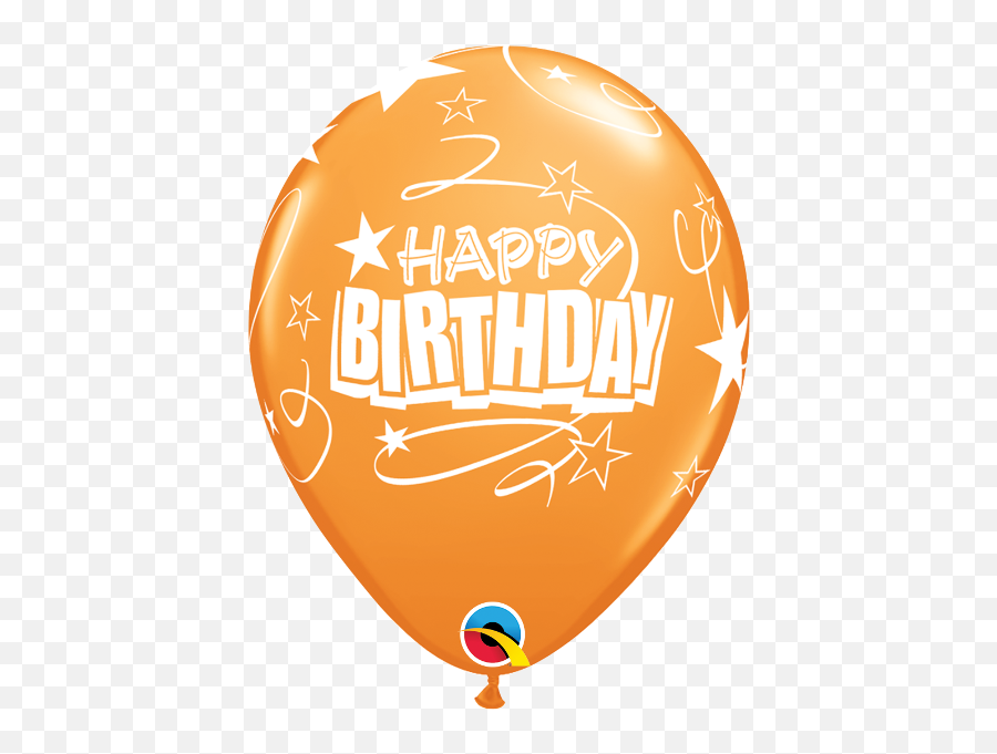 Happy Birthday Loops U0026 Stars Orange 11 Balloons Emoji,Birthday Transparent