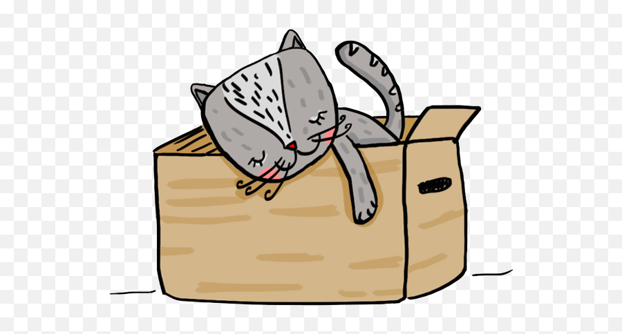 Sleeping Cat Box Home Sleep Animal Illüstration Cat Clipart Emoji,Sleeping Cat Clipart