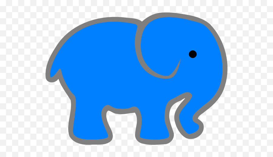 Blue Elephant Clipart - Clipart Suggest Emoji,Elephant Outline Clipart