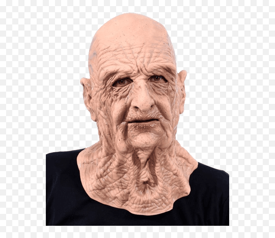 Grandad Wrinkly Old Man Mask Full Head - Thick Latex Mask Emoji,Old Man Transparent