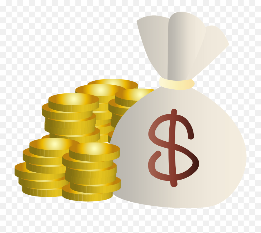 Money Bag Of Dollars And Stacks Of Gold - Stack Of Gold Coins Clipary Emoji,Coins Clipart