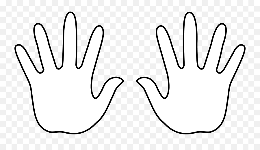 Hand Outline Hand Clipart - Hands Clipart Black And White Emoji,Hand Clipart