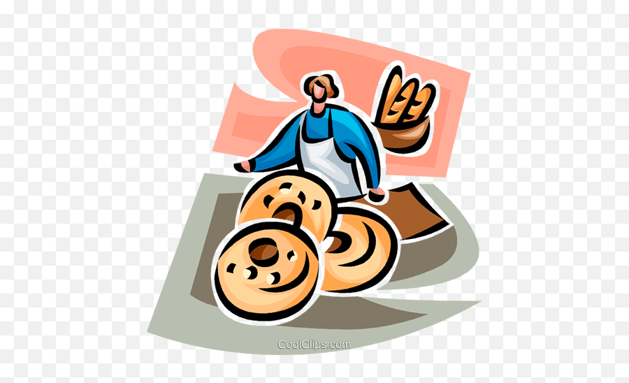 Bread Bagel Baker Royalty Free Vector - Happy Emoji,Baker Clipart