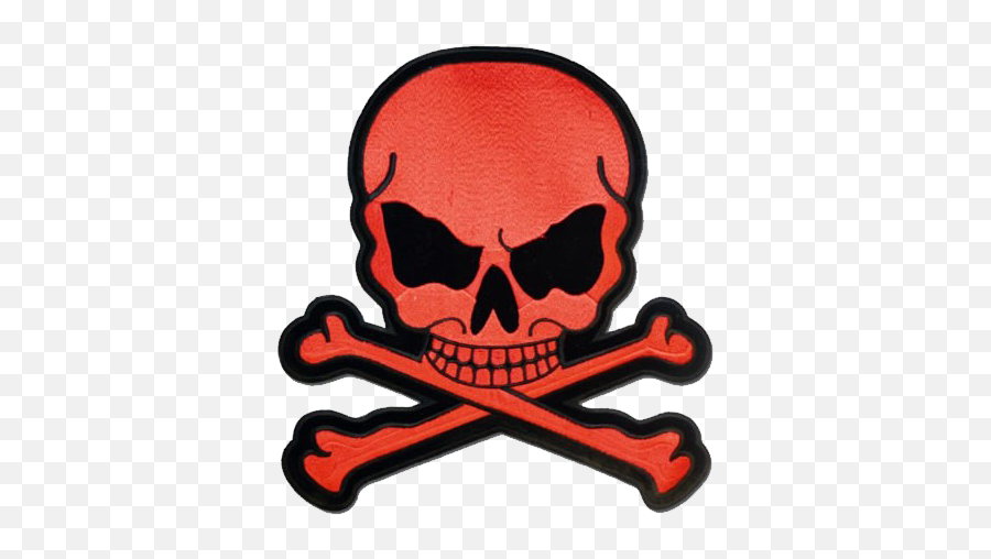 Red Monster Skull Crossbones Patch - Skull Patches Emoji,Skull And Crossbones Png