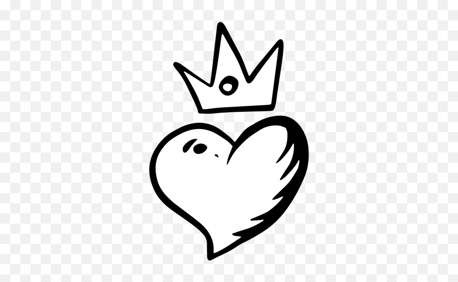 Heart With Crown Silhouette - Girly Emoji,Heart Silhouette Png