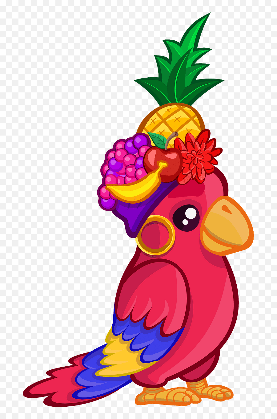 Parrot Clipart Free Download Transparent Png Creazilla Emoji,Cute Pineapple Clipart