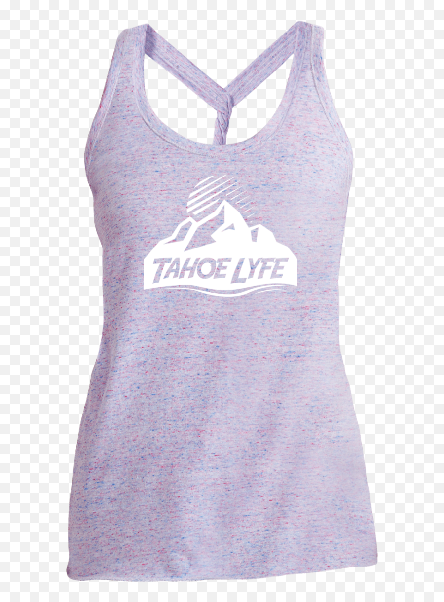 Tahoe Lyfe White Mountain Logo Ladies Cosmic Twist Back Tank Emoji,Pink Ladies Logo