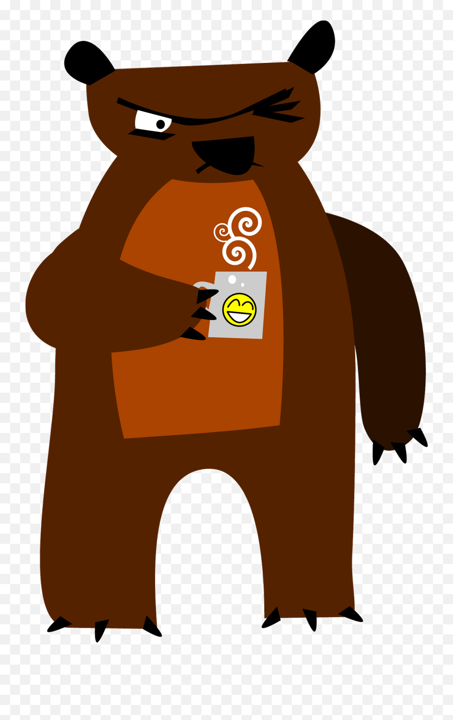 Sleepy Bear With Coffee Clipart Free Download Transparent Emoji,Cute Coffee Clipart