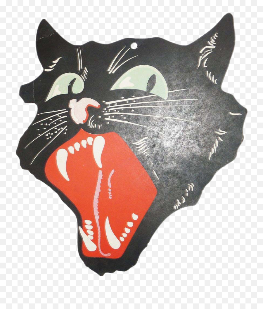 Vintage Dennison Halloween Black Cat Die Cut For Kids Emoji,A Christmas Carol Clipart