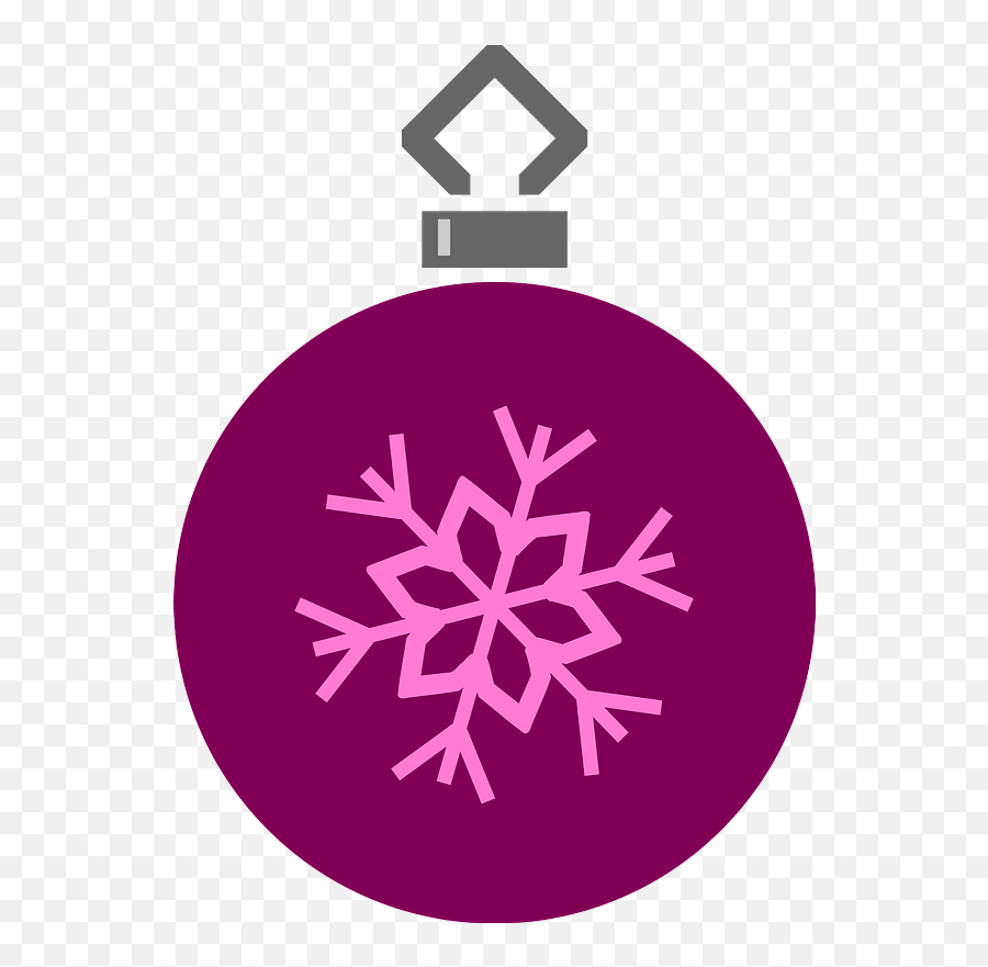 Simple Purple With Single Snowflake Christmas Ornament Emoji,Snowflake Clipart Simple