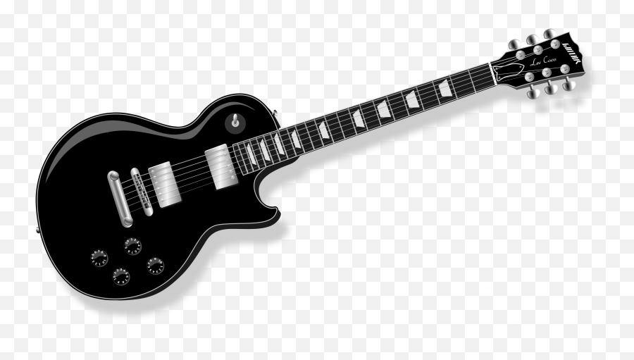 Gibson Guitar Black Clipart - Electric Guitar Vector Png Emoji,Guitar Clipart Black And White