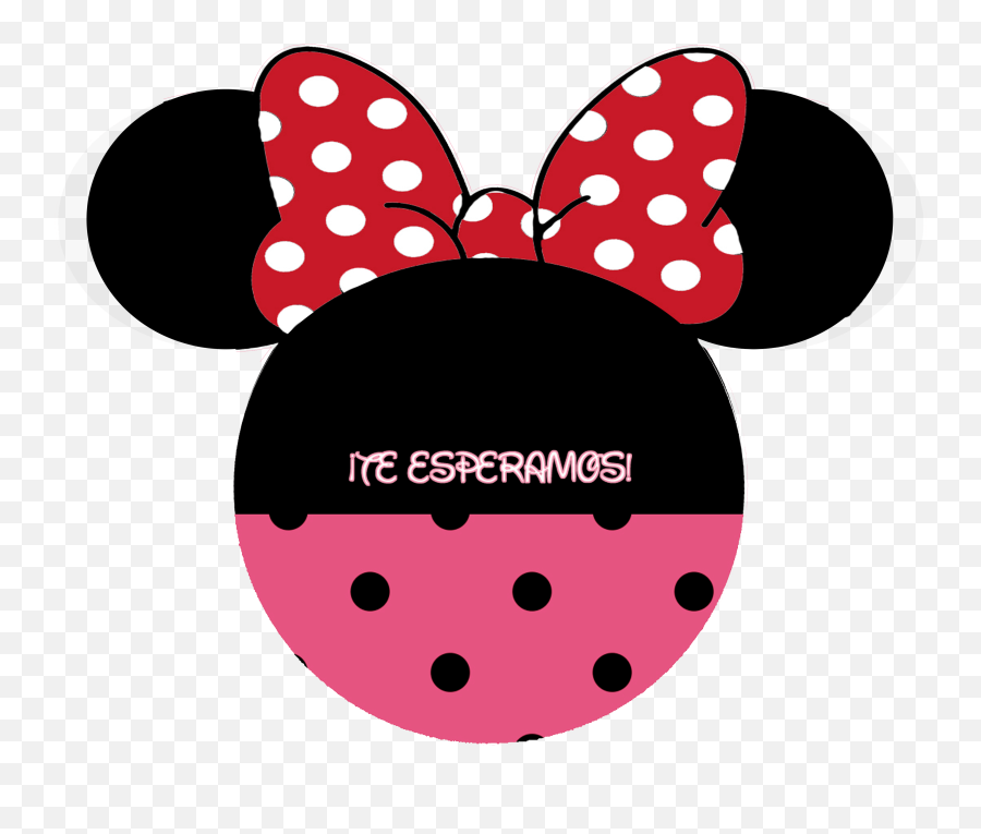 Download Hd Invitación Minnie Mouse - Minnie Mouse Head Pink Png Png Emoji,Minnie Mouse Bow Clipart