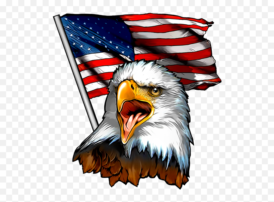 Eagle Usa American Flag Clipart - Full Size Clipart Eagle With Usa Flag Sticker Emoji,Usa Flag Clipart