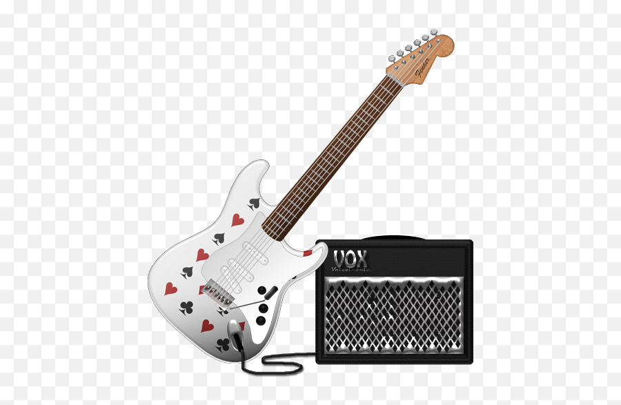 Playing Cards Guitar With Amp Icon Png Clipart Image - Electric Guitar Amplifier Png Emoji,Playing Cards Clipart