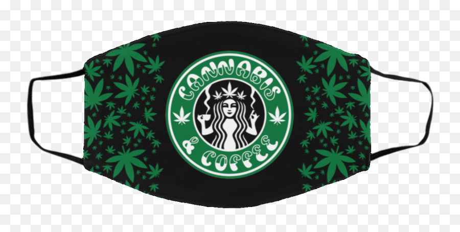 Cannabis And Coffee Logo Funny Weed Gifts Washable Reusable Custom - Printed Cloth Face Mask Cover Tommy Hilfiger Mask Emoji,Starbucks Logo Size