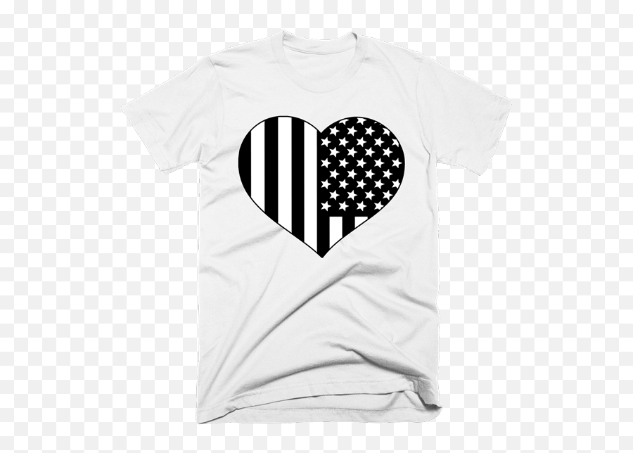 Black And White American Flag Heart Emoji,Black And White American Flag Png