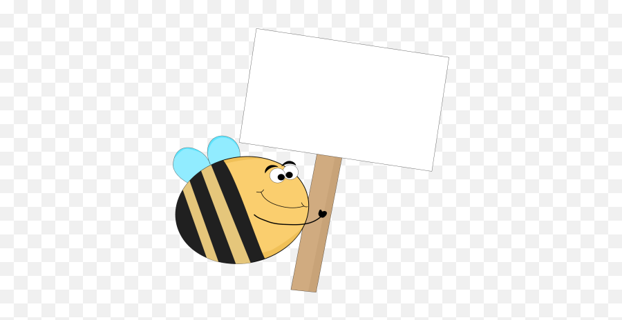 Funny Bee Blank Sign Clip Art - Funny Bee Blank Sign Image Emoji,Thank You Clipart Images