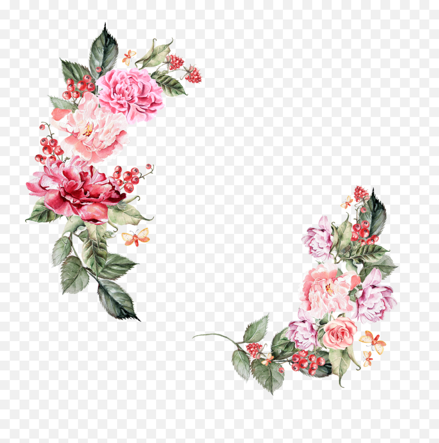 Flower Border Png Hd Png Pictures - Vhvrs Floral Flower Border Png Emoji,Borders Png