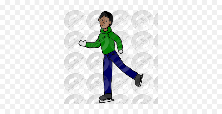 Skating Picture For Classroom Therapy - For Running Emoji,Ice Skating Clipart
