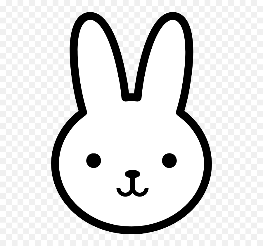 Simple Bunny Graphic - Black And White Easter Tags Printable Emoji,Bunny Face Clipart