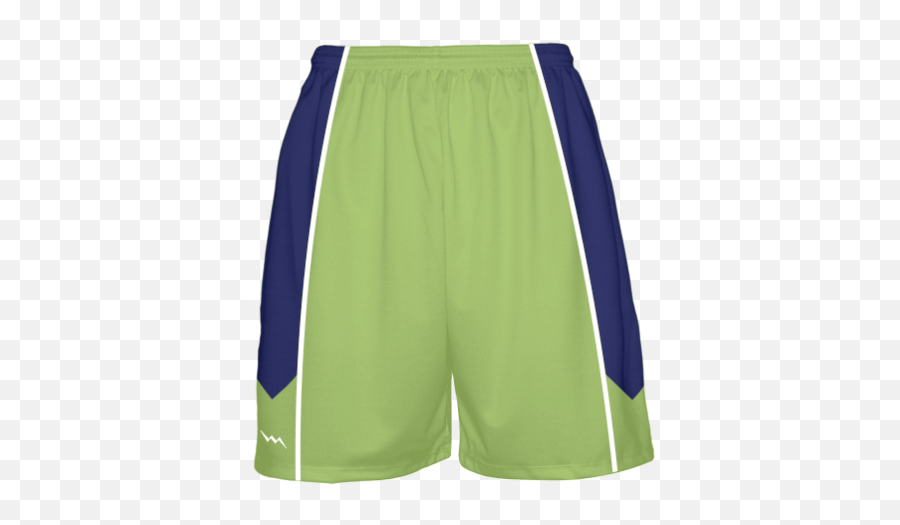 Lime Green Navy Blue Basketball Shorts - Shorts Basketball Png Transparent Emoji,Green Lightning Png