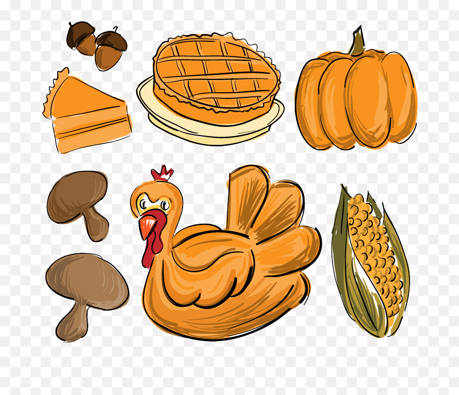 Cornucopia Clipart Thanksgiving Dinner Cornucopia - Easy Sketch Of Thanksgiving Food Emoji,Cornucopia Clipart