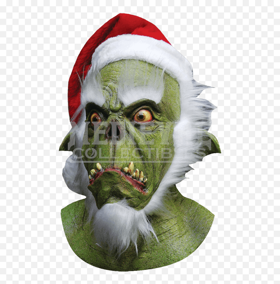 Download Hd Green Santa Mask - Green Santa Halloween Mask Emoji,Halloween Mask Png
