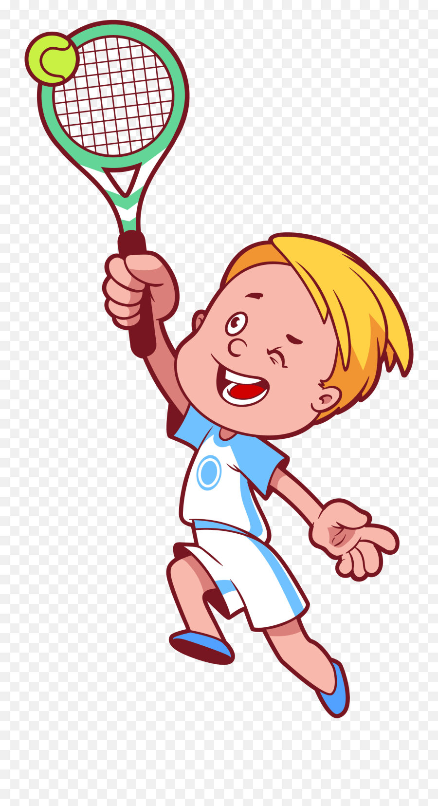 Png Free Stock Cartoon Child Clip Art - Kids Tennis Clipart Png Emoji,Tennis Racket Clipart