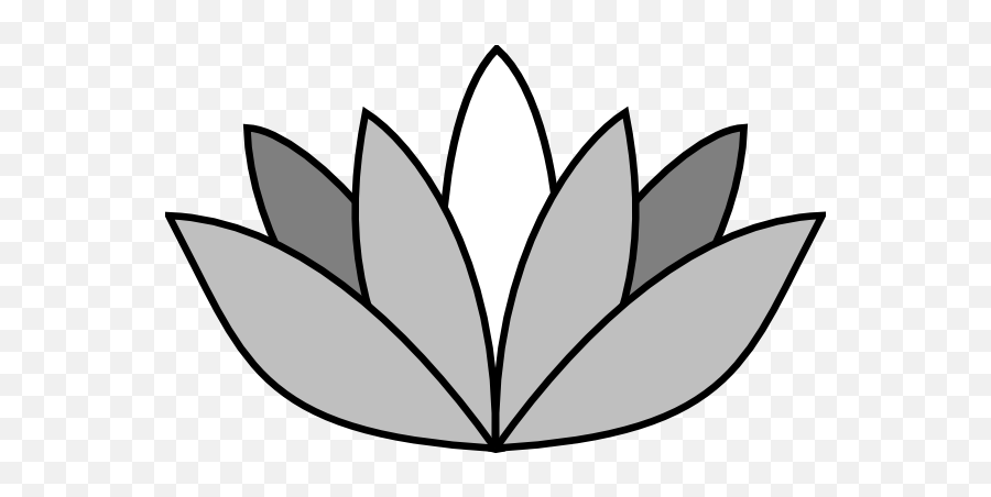 Greyscale Lotus Flower Clip Art - Drawing Easy Lotus For Children Emoji,Lotus Flower Clipart