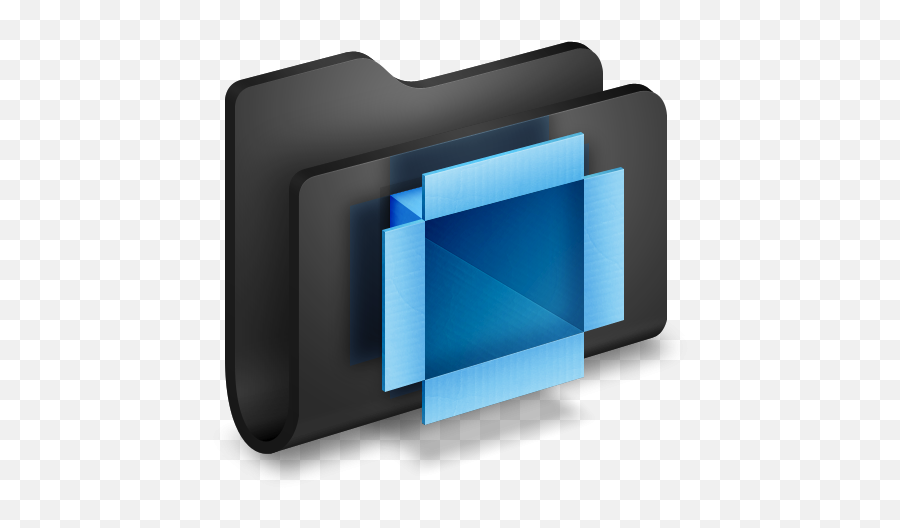 3d Folder Dropbox Black Icon Png Clipart Image Iconbugcom - Horizontal Emoji,Dropbox Logo