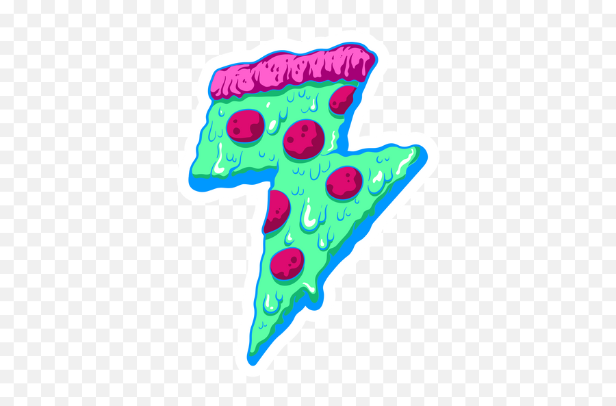 Green Pizza Lightning Sticker - Sticker Mania Sticker Emoji,Green Lightning Png